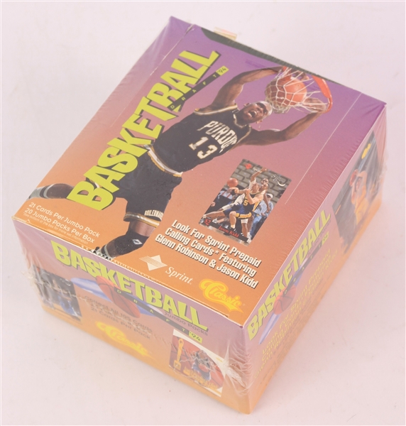 1994 Classic Basketball Draft Trading Cards Unopened Jumbo Box w/ 20 Packs