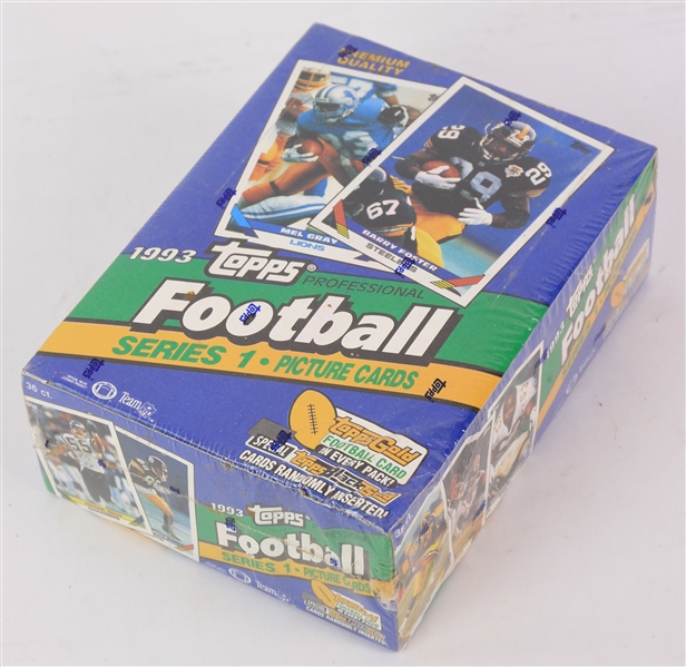 1993 Topps Series 1 Football Trading Cards Unopened Hobby Box w/ 36 Packs (Possible Michael Strahan Rookie)