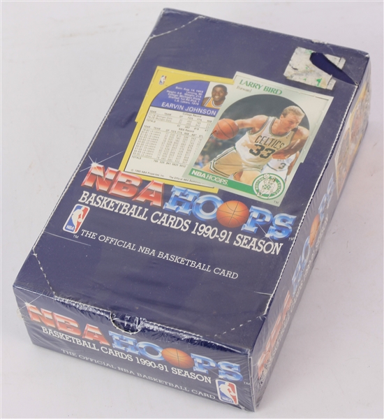 1990-91 NBA Hoops Basketball Trading Cards Unopened Hobby Box w/ 36 Packs