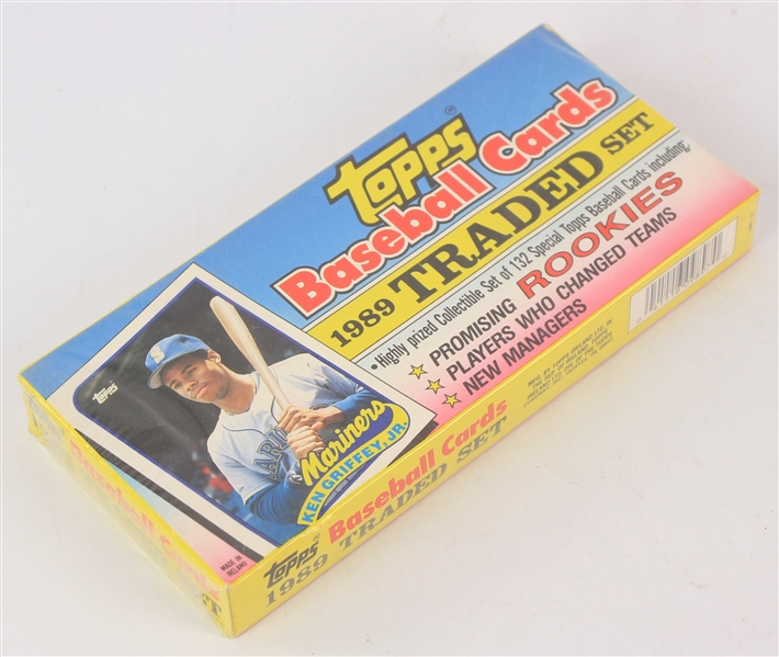 1989 Topps Traded Baseball Trading Cards - Sealed Set of 132 Cards Including Ken Griffey Jr. & Deion Sanders Rookies