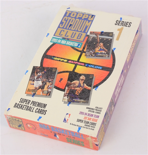 1993-94 Topps Stadium Club Series 1 Basketball Trading Cards Unopened Hobby Box w/ 24 Packs
