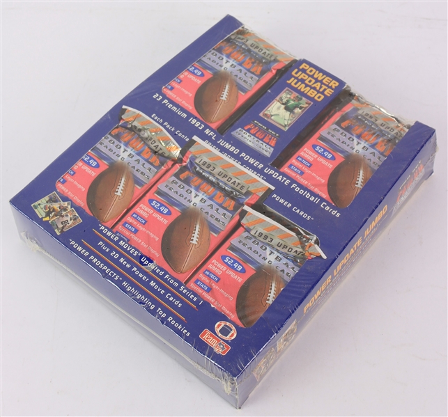 1993 Pro Set Power Update Jumbo Football Trading Cards Unopened Rack Box w/ 30 Packs