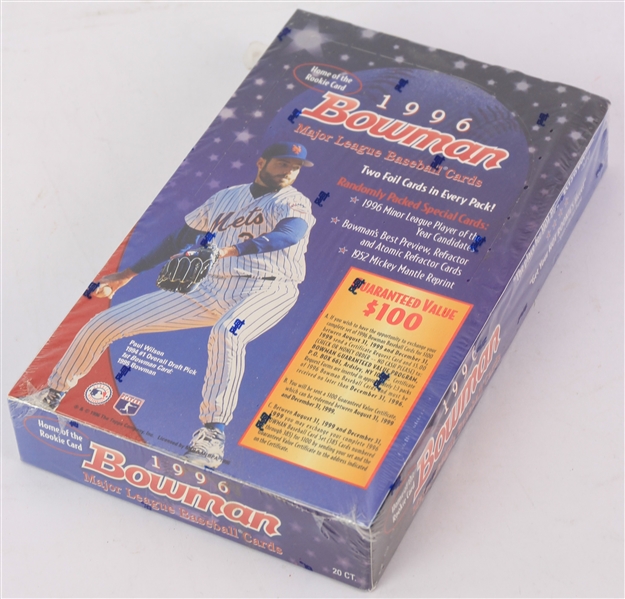 1996 Bowman Baseball Trading Cards Unopened Hobby Box w/ 20 Packs