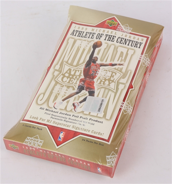 1999 Upper Deck Michael Jordan Athlete of the Century Basketball Trading Cards Unopened Hobby Box w/ 24 Packs