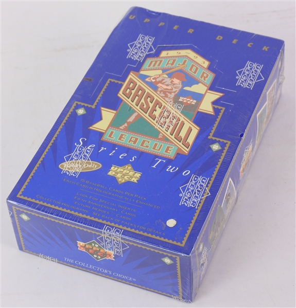 1993 Upper Deck Series 2 Baseball Trading Cards Unopened Hobby Box w/ 36 Packs (Possible Derek Jeter Rookie)