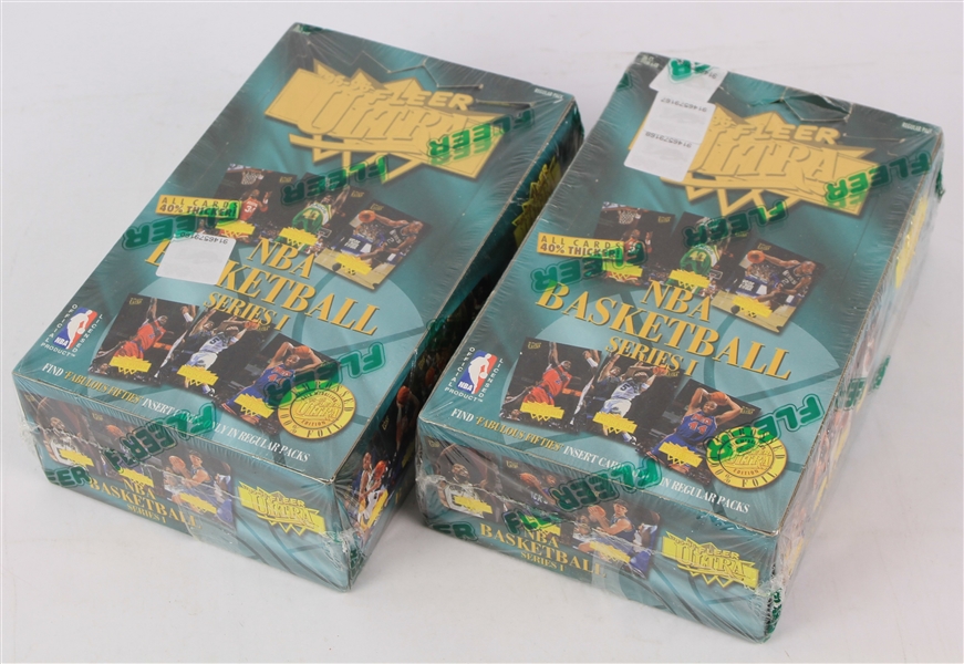 1995-96 Fleer Ultra Series I Basketball Trading Cards Unopened Hobby Boxes w/ 36 Packs - Lot of 2