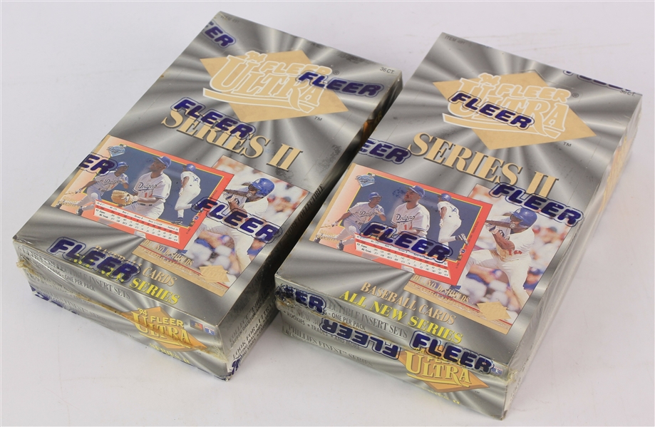 1994 Fleer Ultra Series 2 Baseball Trading Cards Unopened Hobby Boxes w/ 36 Packs - Lot of 2