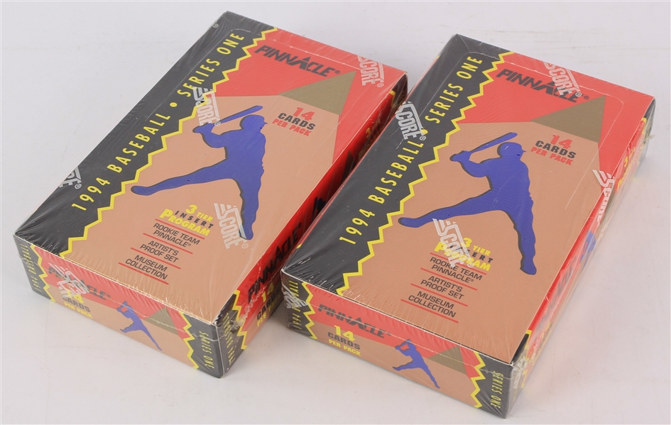 1994 Score Pinnacle Series 1 Baseball Trading Cards Unopened Hobby Boxes w/ 36 Packs - Lot of 2