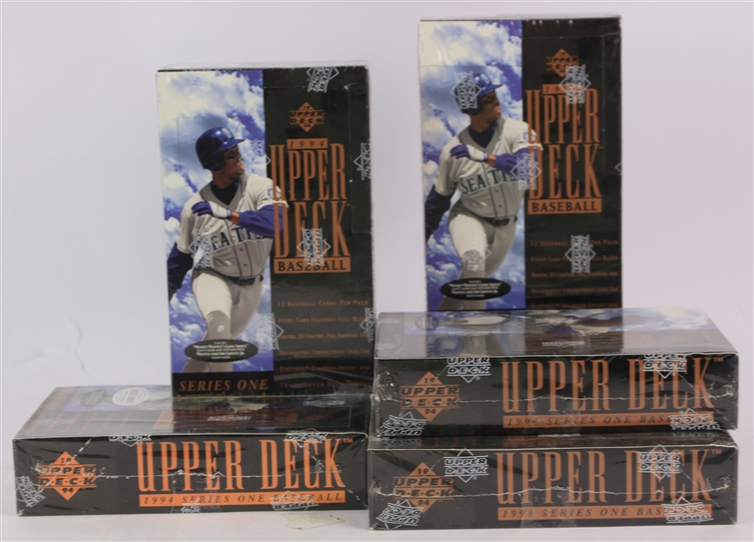 1994 Upper Deck Series 1 Baseball Trading Cards Unopened Retail Boxes w/ 36 Packs - Lot of 5