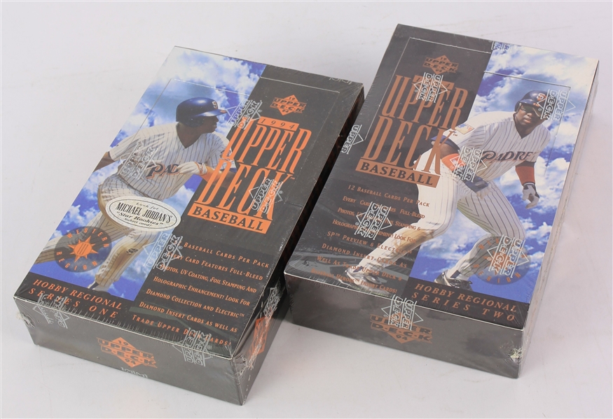 1994 Upper Deck Baseball Trading Cards Unopened Western Region Hobby Boxes w/ 36 Packs - Lot of 2