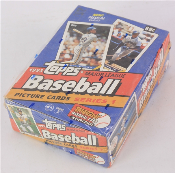 1993 Topps Series 1 Baseball Trading Cards Unopened Hobby Box w/ 36 Packs (Possible Derek Jeter Rookie)