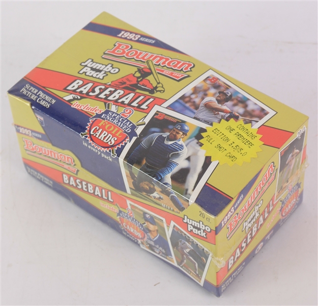 1993 Bowman Baseball Trading Cards Unopened Jumbo Box w/ 20 Packs (Possible Derek Jeter Rookie)