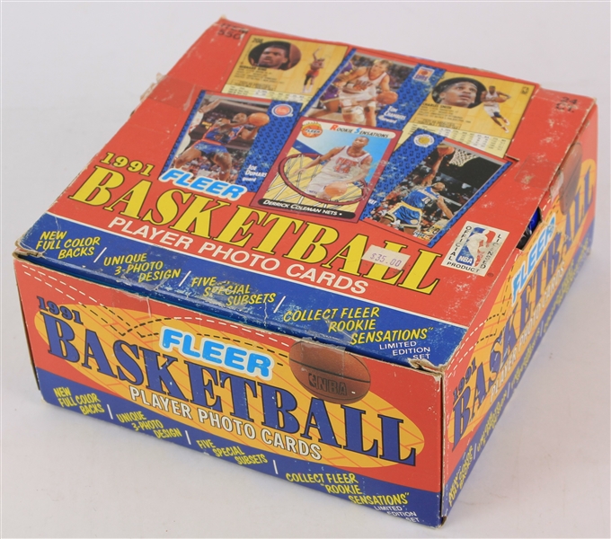 1991 Fleer Basketball Trading Cards Jumbo Box w/ 24 Unopened Packs