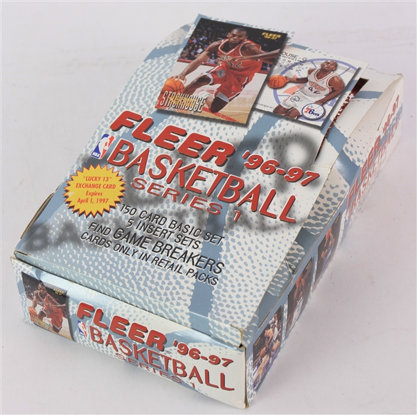 1996-97 Fleer Series 1 Basketball Trading Cards Retail Box w/ 37 Unopened Packs