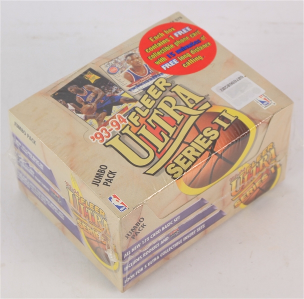 1993-94 Fleer Ultra Series II Basketball Trading Cards Unopened Jumbo Box w/ 20 Packs