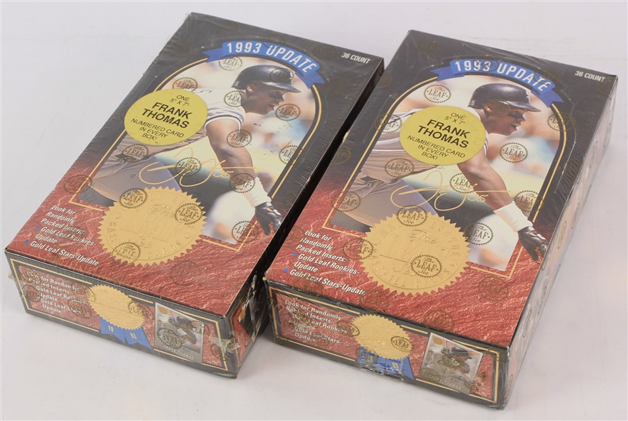 1993 Leaf Update Baseball Trading Cards Unopened Hobby Box w/ 36 Packs - Lot of 2