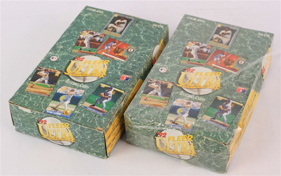 1992 Fleer Ultra Baseball Trading Cards Hobby Boxes - Lot of 2 w/ 72 Unopened Packs