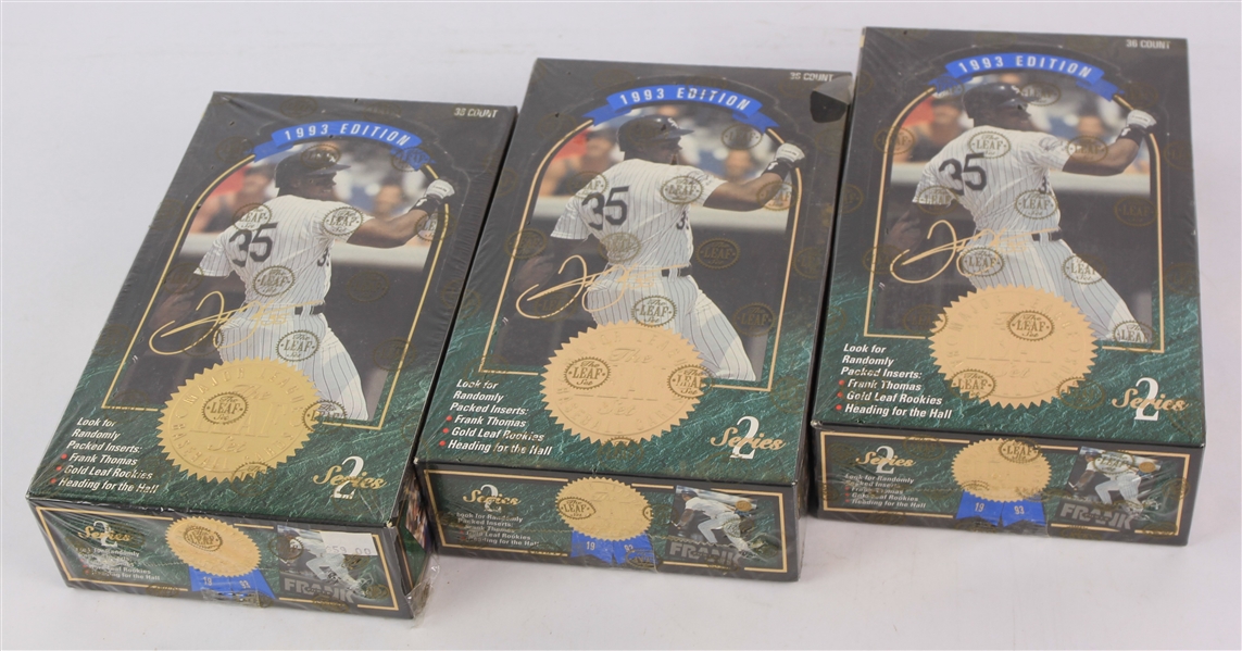 1993 Leaf Series 2 Baseball Trading Cards Unopened Hobby Boxes w/ 36 Packs - Lot of 3