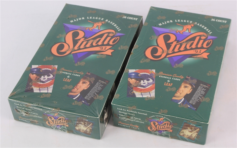1993 Studio Baseball Trading Cards Unopened Hobby Boxes w/ 36 Packs - Lot of 2