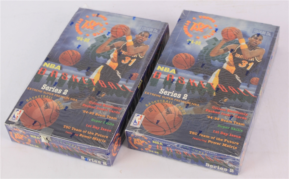 1994-95 Topps Stadium Club Series 2 Basketball Trading Cards Unopened Hobby Boxes w/ 24 Packs - Lot of 2