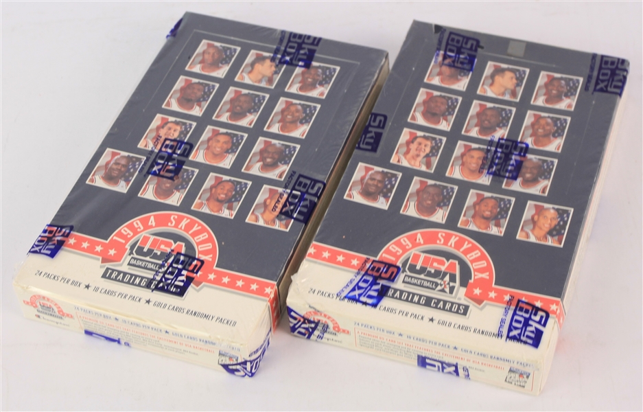 1994 SkyBox USA Basketball Trading Cards Unopened Hobby Boxes w/ 24 Packs - Lot of 2