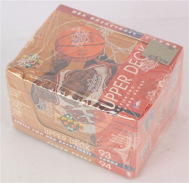 1993-94 Upper Deck Series 2 Basketball Trading Cards Unopened Jumbo Box w/ 20 Packs