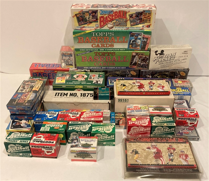1980s-90s Baseball & Football Trading Cards Including Fleer, Donruss, Topps, Upper Deck