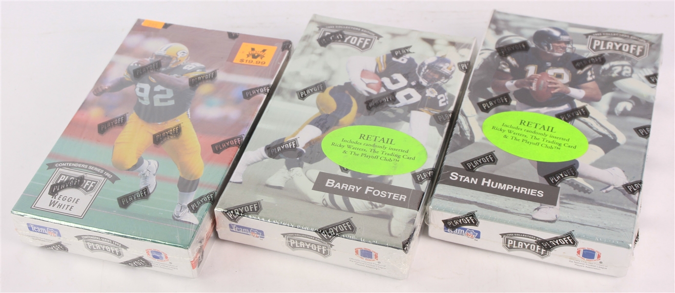 1993 Playoff Collectors Edition & Contenders Series Football Trading Cards Unopened Boxes w/ 24 Packs - Lot of 3