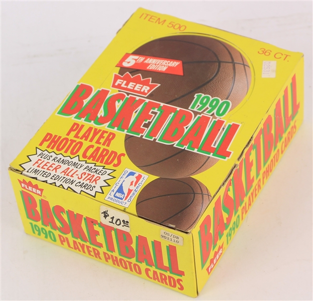 1990 Fleer Basketball Trading Cards Hobby Box w/ 36 Unopened Packs