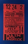 1950s Cleveland Indians Cleveland Stadium Ticket Stub