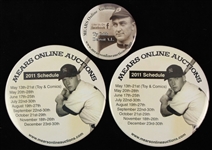 2010s Mickey Mantle Ty Cobb MEARS Online Auctions Pinback Buttons - Lot of 3