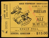 1974 George Foreman Muhammad Ali World Heavyweight Championship Closed Circuit Viewing Ticket Stub