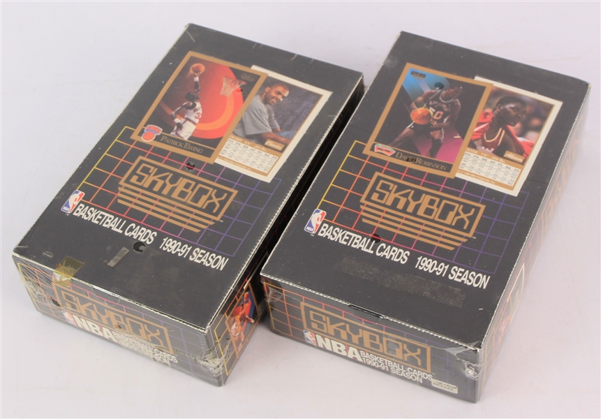 1990-91 SkyBox Basketball Trading Cards Unopened Hobby Boxes w/ 36 Packs - Lot of 2