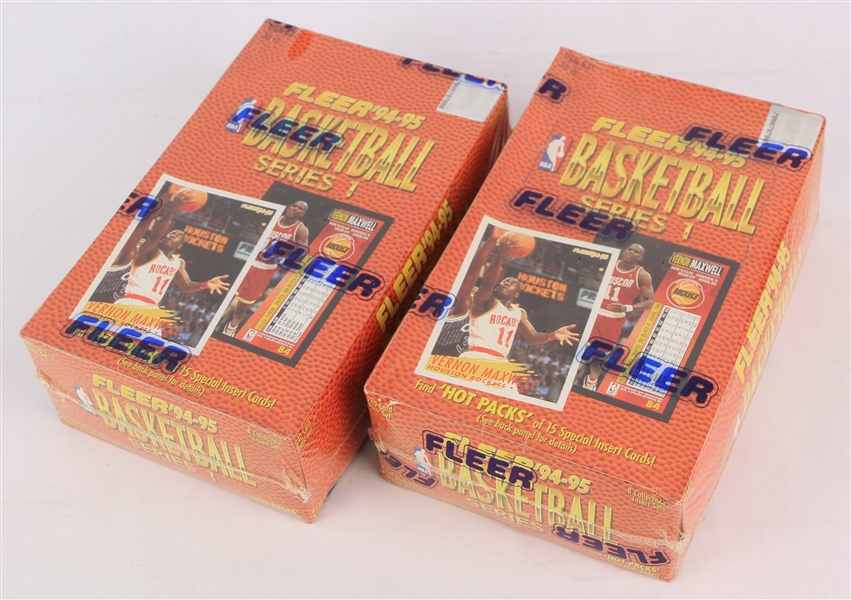 1994-95 Fleer Series 1 Basketball Trading Cards Unopened Hobby Box w/ 36 Packs - Lot of 2