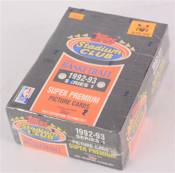 1992-93 Topps Stadium Club Series 1 Basketball Trading Cards Unopened Hobby Box w/ 36 Packs