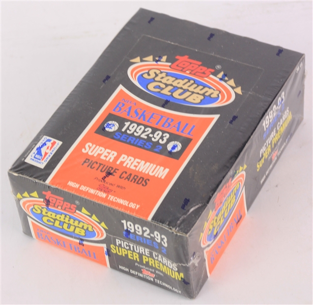 1992-93 Topps Stadium Club Series 2 Basketball Trading Cards Unopened Hobby Box w/ 36 Packs (Possible Shaquille ONeal Rookie)