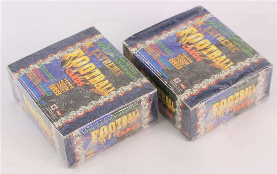 1994 Topps Stadium Club High Number Series Football Trading Cards Unopened Hobby Boxes w/ 40 Packs - Lot of 2