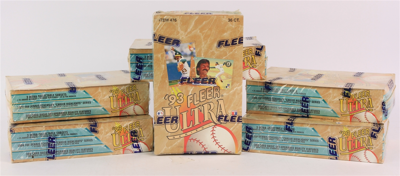 1993 Fleer Ultra Series I Baseball Trading Cards Unopened Hobby Boxes w/ 36 Packs - Lot of 6
