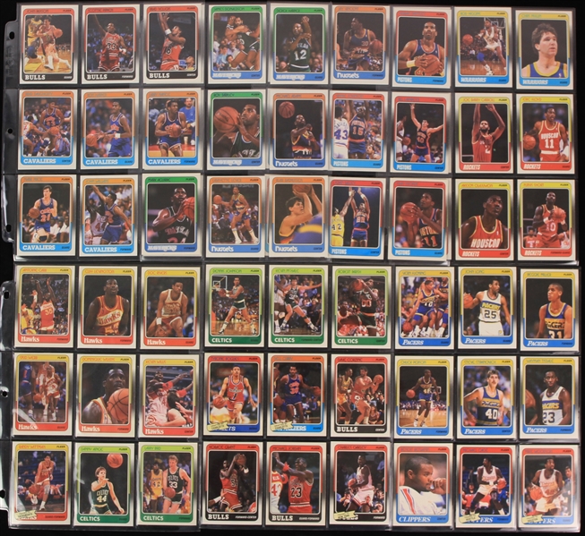 1988 Fleer Basketball Trading Cards - Complete Set of 132 w/ Scottie Pippen, Reggie Miller, John Stockton Rookie Cards