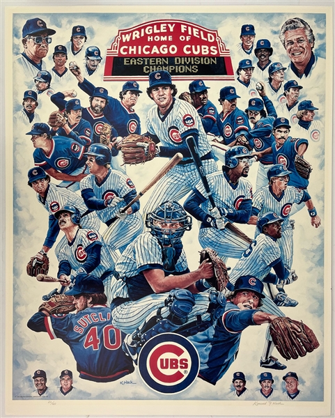 1984 Chicago Cubs NL Eastern Division Champions 22" x 28" Artist Signed Lithograph (22/60)
