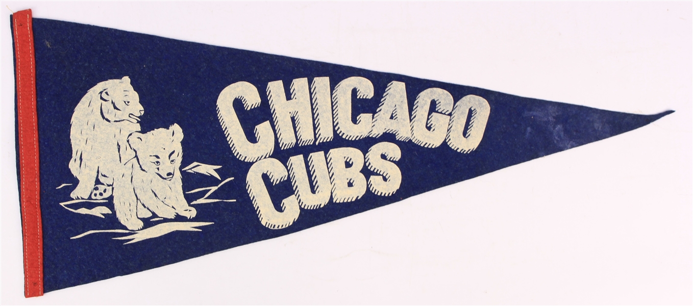 1940s Chicago Cubs Full Size 25" Pennant