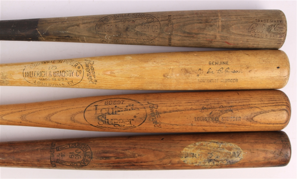1920s-80s Store Model Baseball Bat Collection - Lot of 4 w/ Jackie Robinson, Paul Waner, George Brett & More