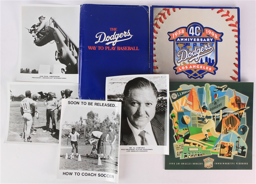 1980s-90s Los Angeles Dodgers Memorabilia - Lot of 100+ w/ 40th Anniversary Commemorative Yearbook, Press Releases & More