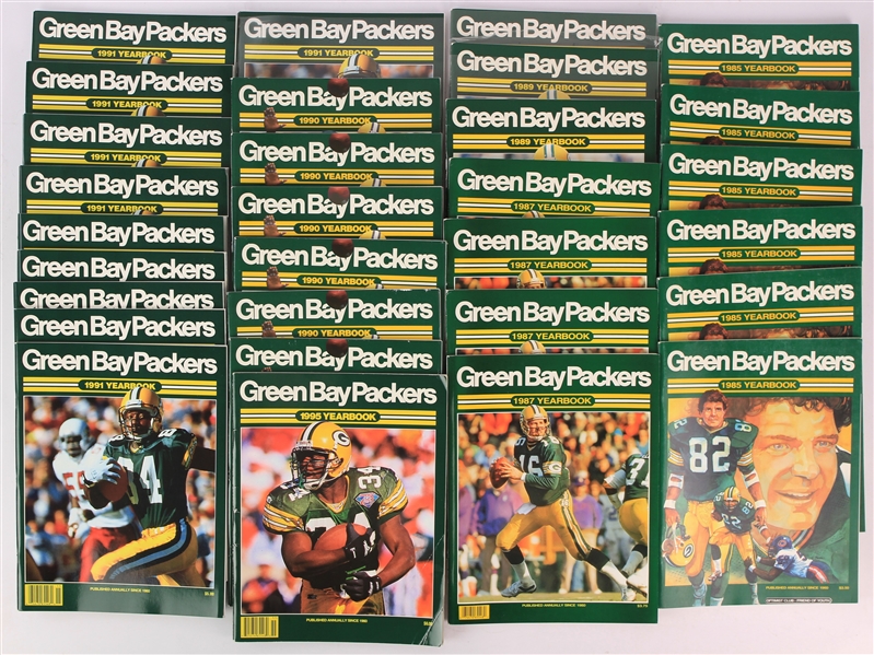 1971-2011 Green Bay Packers Publication Collection - Lot of 97 w/ Team Yearbooks, County Stadium Game Programs, Super Bowl Programs & More