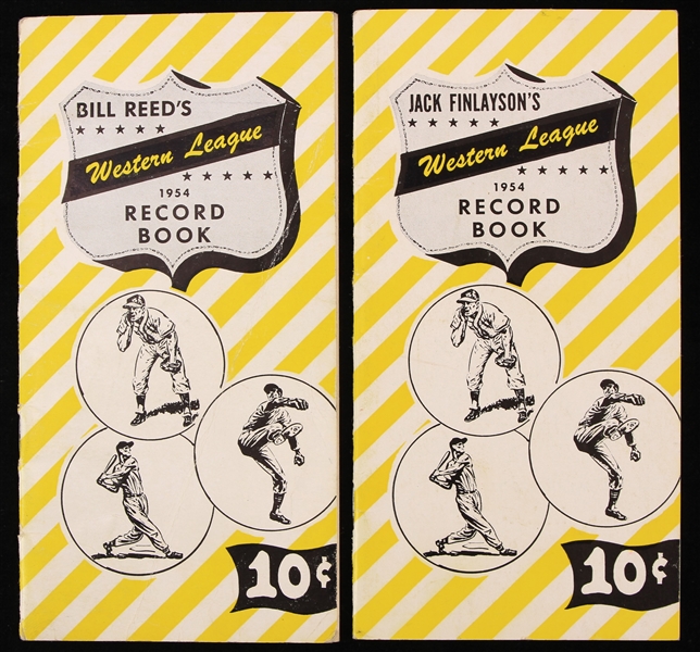 1954 Jack Finlaysons & Bill Reeds Western League Record Book - Lot of 2
