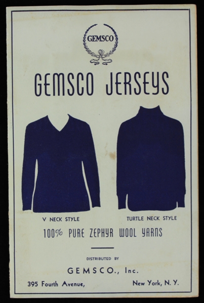 1950s Gemsco Jerseys Fabric Sample Booklet