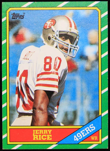 1986 Jerry Rice San Francisco 49ers Topps #161 Rookie Football Trading Card