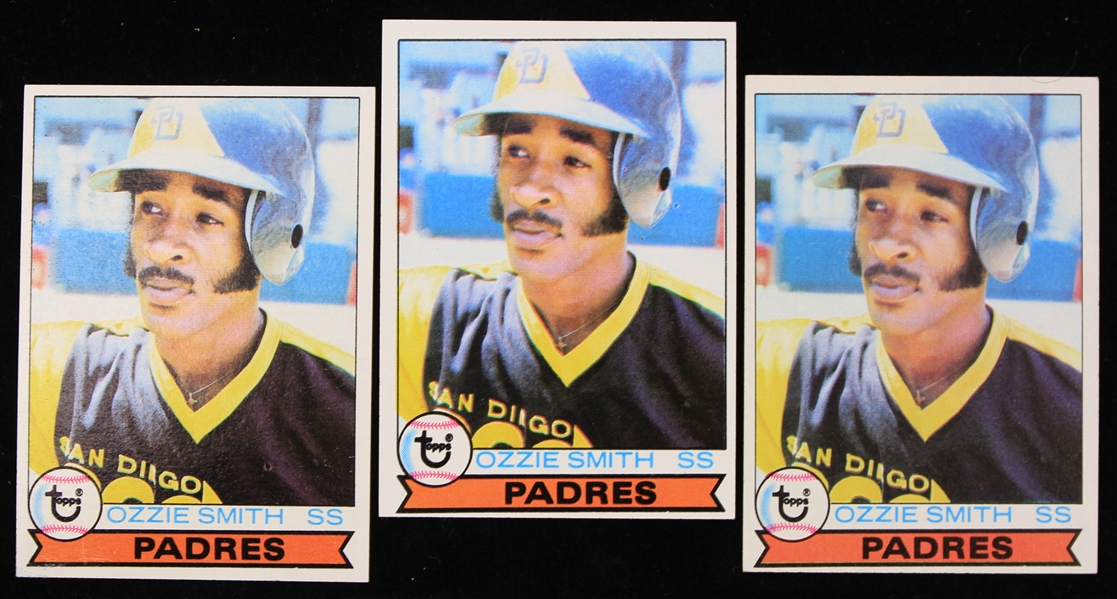 1979 Ozzie Smith San Diego Padres Topps #116 Rookie Baseball Trading Cards - Lot of 3
