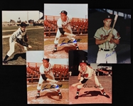 1990s Warren Spahn Bob Feller Eddie Mathews Lou Burdette Signed 8" x 10" Photos - Lot of 5 (JSA)