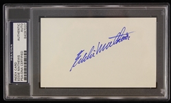 1980s Eddie Mathews Milwaukee Braves Signed Index Card (PSA/DNA Slabbed Authentic)